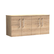 Nuie Arno 1200mm Bleached Oak 4 Door worktop vanity unit with Co-ordinating Worktop