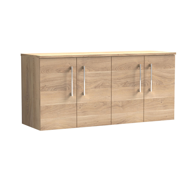 Nuie Arno 1200mm Bleached Oak 4 Door worktop vanity unit with Co-ordinating Worktop
