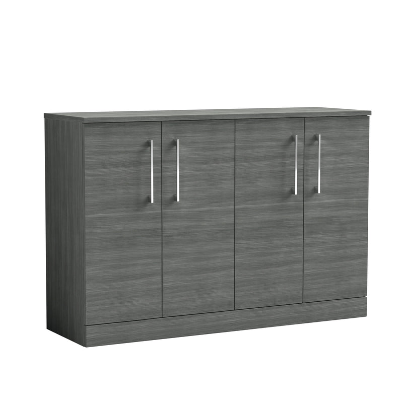 Nuie Arno 1200mm Anthracite Woodgrain 2 Door floor standing worktop vanity unit