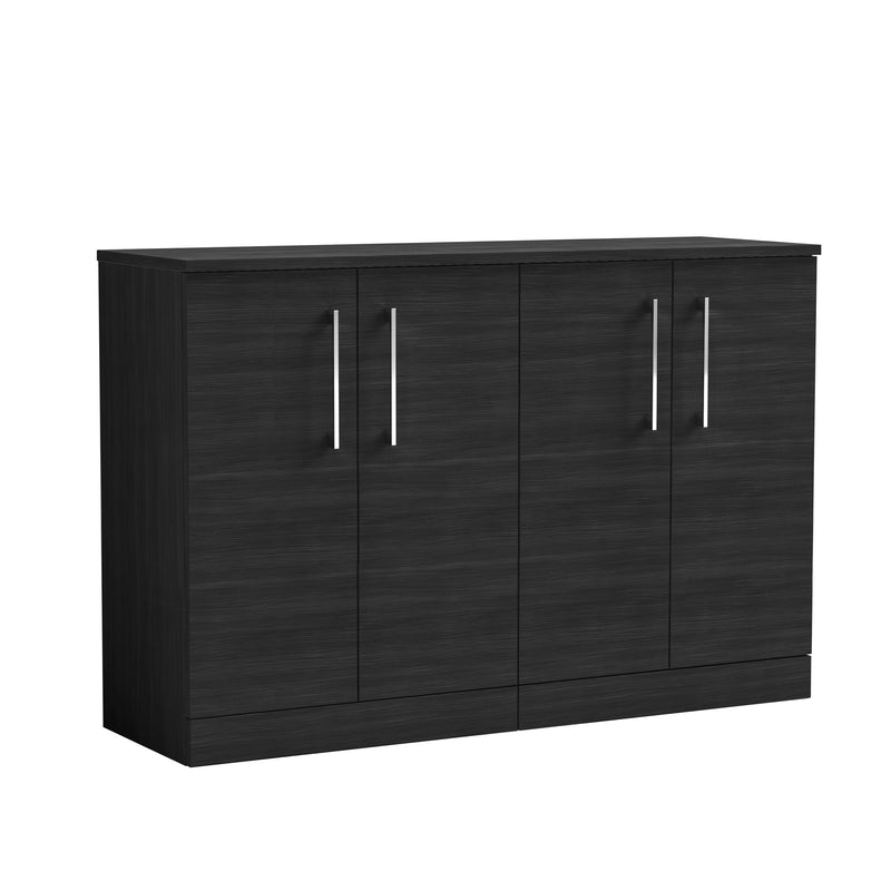 Nuie Arno 1200mm Charcoal Black 2 Door floor standing worktop vanity unit
