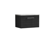 Nuie Arno 600mm Charcoal Black 1 Drawer worktop vanity unit with Bellato Grey Worktop