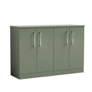 Nuie Arno 1200mm Satin Green 2 Door floor standing worktop vanity unit