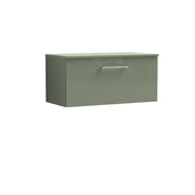 Nuie Arno 800mm Satin Green 1 Drawer worktop vanity unit with Co-ordinating Worktop