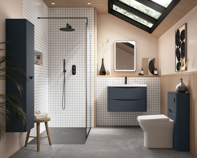 Nuie Arvan Triple Concealed Thermostatic Shower Valve 2 Outlet Matt Black lifestyle image 1