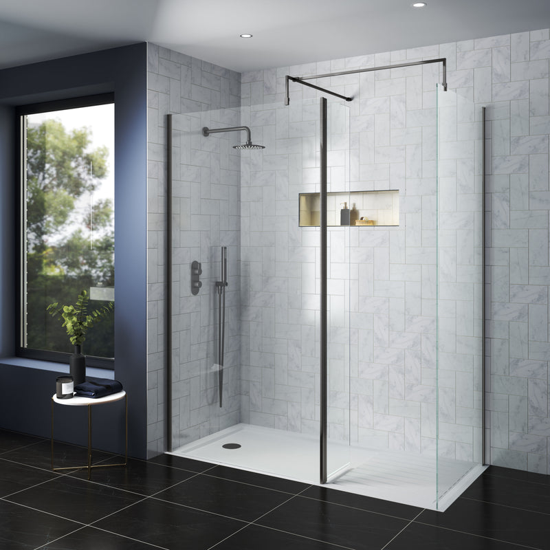 Nuie Arvan Twin Concealed Thermostatic Shower Valve 1 Outlet Matt Black lifestyle image 1
