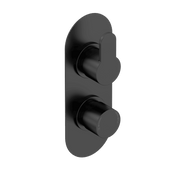 Nuie Arvan Twin Concealed Thermostatic Shower Valve 1 Outlet Matt Black — ARV4TW01