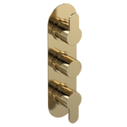 Nuie Arvan Triple Concealed Thermostatic Shower Valve 2 Outlet Brushed Brass — ARV8TR02