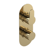 Nuie Arvan Twin Concealed Thermostatic Shower Valve 1 Outlet Brushed Brass — ARV8TW01