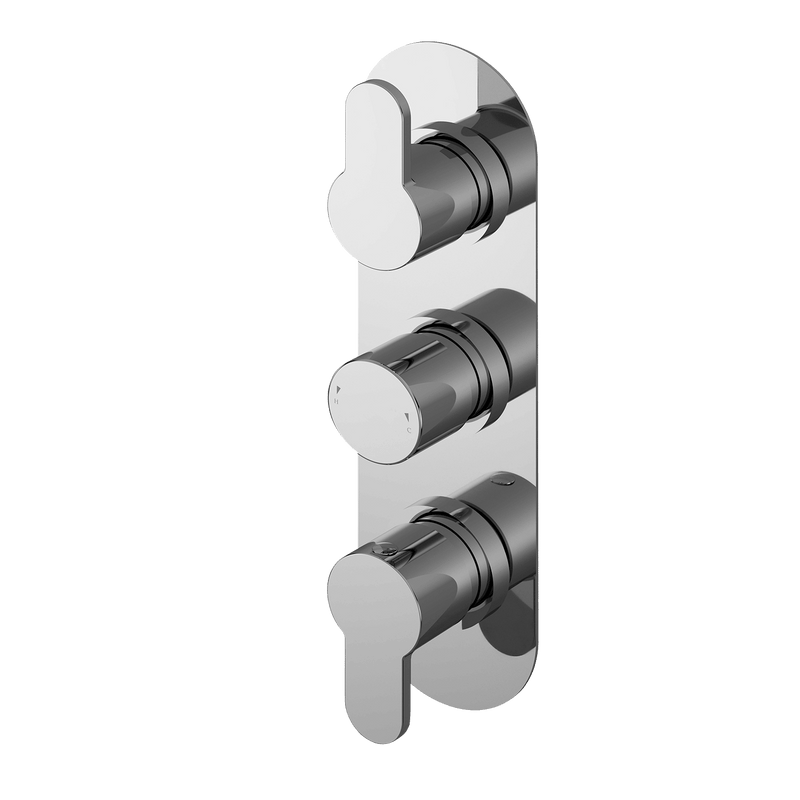 Nuie Arvan Triple Concealed Thermostatic Shower Valve 2 Outlet Chrome — ARVTR02