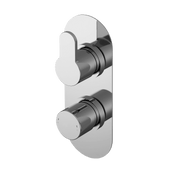 Nuie Arvan Twin Concealed Thermostatic Shower Valve with Diverter 2 Outlet Chrome — ARVTW02
