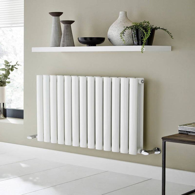 Kartell K-VIT Aspen double horizontal oval-tube designer radiator in white gloss