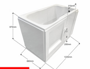Adagio Flat Top walk-in bath dimensions diagram