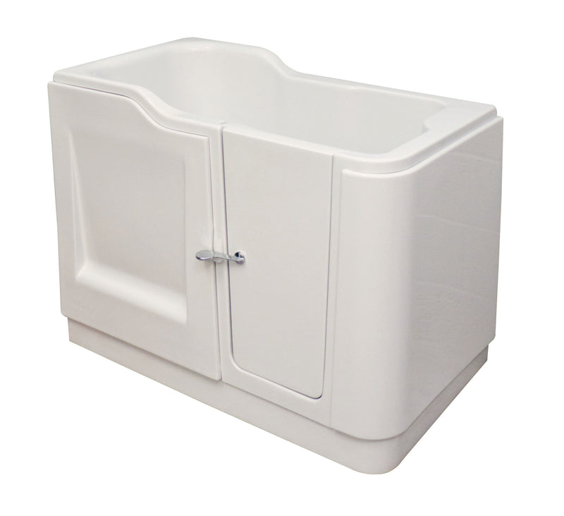 Adagio Round easy access walk-in bath 1220mm x 660mm with wide inward-opening door and integral seat