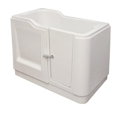 Adagio Round easy access walk-in bath 1220mm x 660mm with wide inward-opening door and integral seat