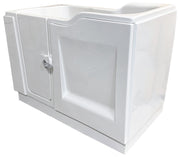 Adagio Square walk-in bath showing wide inward-opening door and integral seat