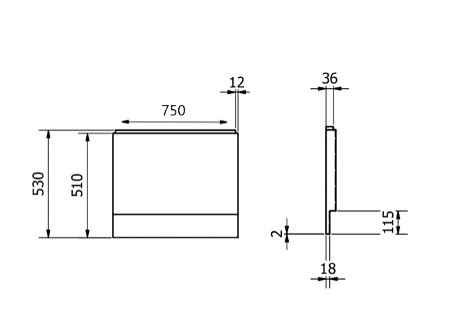 Kartell K-VIT Supastyle End Bath Panel 700/750mm (BAT214SU)