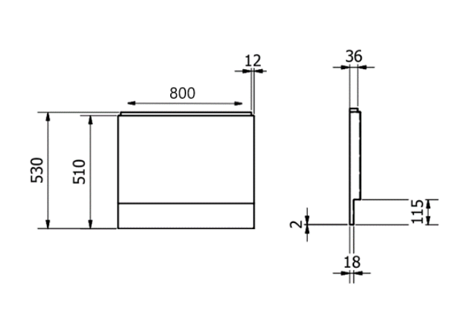 Kartell K-VIT Supastyle End Bath Panel 800mm (BAT215SU)