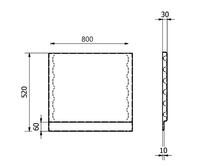 Kartell K-VIT Sonic Reinforced End Bath Panel 800mm (BAT247SO)