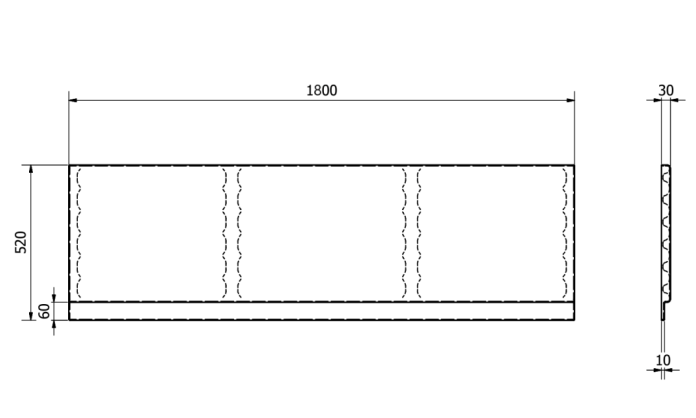 Kartell K-VIT Sonic Reinforced Front Bath Panel 1800mm (BAT245SO)