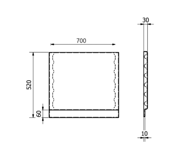 Kartell K-VIT Sonic Reinforced End Bath Panel 700mm (BAT246SO)