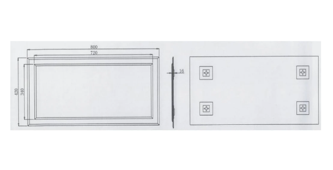 Kartell K-VIT Bibury Bevelled 420 x 800mm Mirror - Chrome (BI4280)