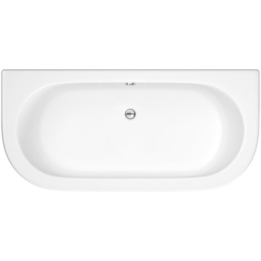 Nuie Shingle Curved Back To Wall Bath with wraparound panel and legs