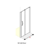 AKW Larenco full height bi-fold glass shower door folded open