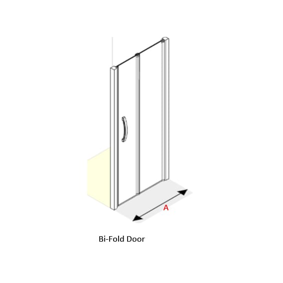 AKW Larenco full height bi-fold glass shower door folded open