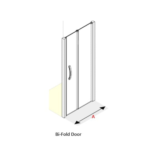 AKW Larenco full height bi-fold glass shower door folded open