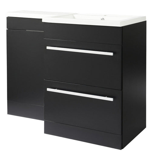 Kartell K-VIT Matrix 1100mm L-Shaped 2 Drawer Furniture Pack in Matt Black - Right Hand