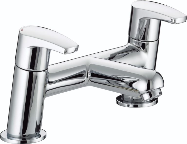 Bristan Orta twin lever bath filler tap with TMV3 in chrome