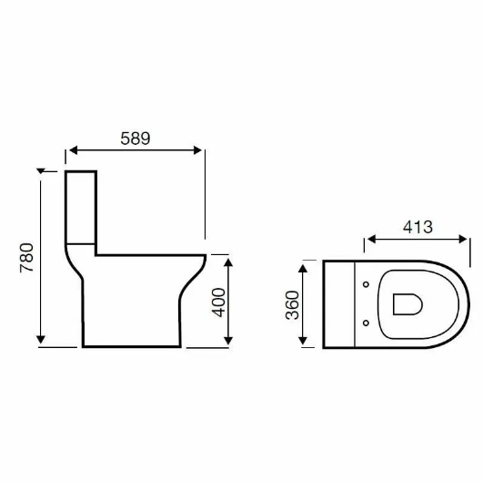 Kartell K-VIT Project Round Close Coupled WC Pan with Soft Close Seat (POT869PR-POT870PR)