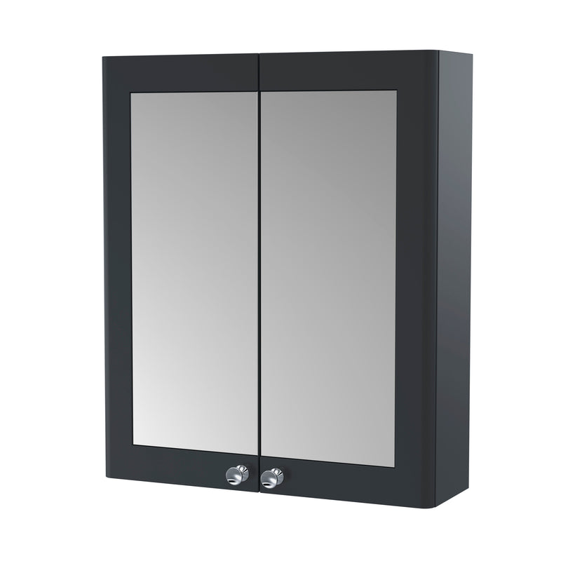 Nuie Classique 600mm Mirror Cabinet - Soft Black