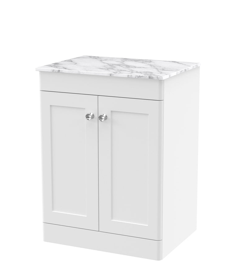 Marble Worktop FS - White cabinet, Carrara Marble