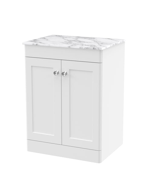 Marble Worktop FS - White cabinet, Carrara Marble