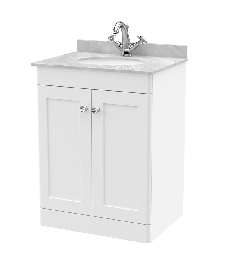 White cabinet, Grey Marble