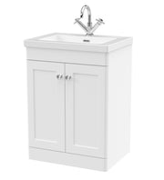 Nuie Classique Floor Standing Vanity Unit with Contemporary Basin - White