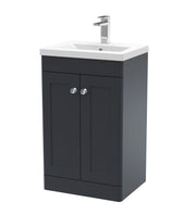 Nuie Classique Floor Standing Vanity Unit with Mid-Edge Basin - Soft Black