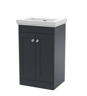 Nuie Classique Floor Standing Vanity Unit with Fireclay Basin (No Tap Hole) - Soft Black