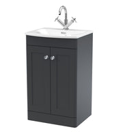 Nuie Classique Floor Standing Vanity Unit with Curved Basin - Soft Black