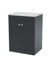 Soft Black cabinet, Grey Marble