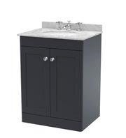Soft Black cabinet, Grey Marble