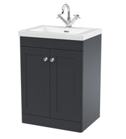 Nuie Classique Floor Standing Vanity Unit with Contemporary Basin - Soft Black