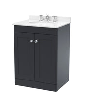 Soft Black cabinet, White Marble