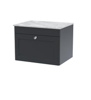 Soft Black cabinet, Grey Marble