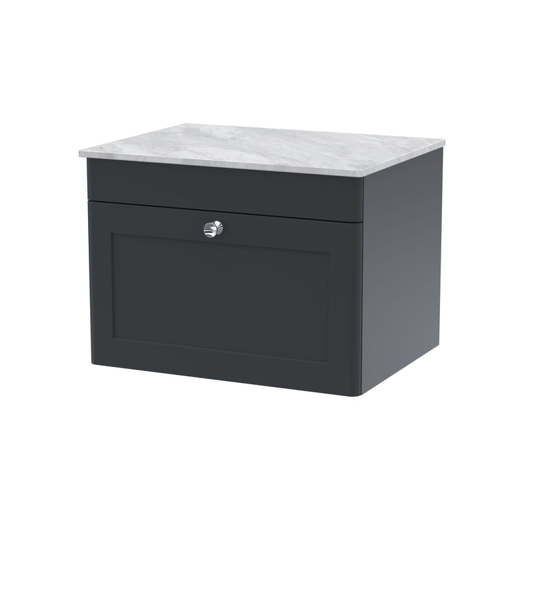 Soft Black cabinet, Grey Marble