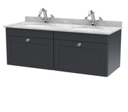 Soft Black cabinet, Grey Marble