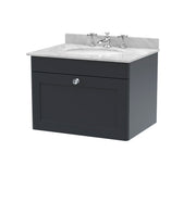 Soft Black cabinet, Grey Marble