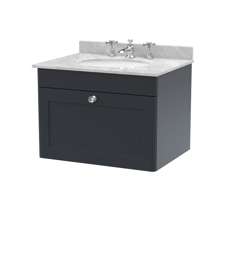 Soft Black cabinet, Grey Marble