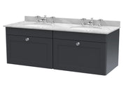 Soft Black cabinet, Grey Marble